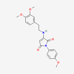 molecular formula C21H22N2O5 B11073123 3-{[2-(3,4-dimethoxyphenyl)ethyl]amino}-1-(4-methoxyphenyl)-1H-pyrrole-2,5-dione 