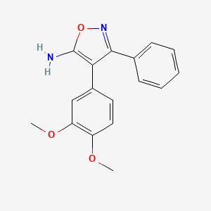 molecular formula C17H16N2O3 B11073165 4-(3,4-Dimethoxyphenyl)-3-phenyl-1,2-oxazol-5-amine 