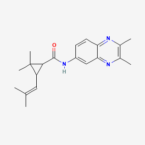 Cyclopropanecarboxylic acid, 2,2-dimethyl-3-(2-methylpropenyl)-, (2,3-dimethylquinoxalin-6-yl)amide