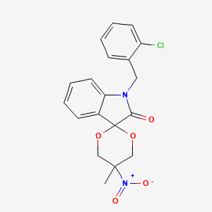 molecular formula C19H17ClN2O5 B11073177 1'-(2-chlorobenzyl)-5-methyl-5-nitrospiro[1,3-dioxane-2,3'-indol]-2'(1'H)-one 