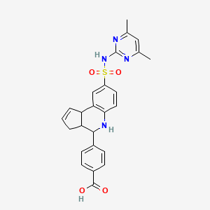 4-{8-[(4,6-dimethylpyrimidin-2-yl)sulfamoyl]-3a,4,5,9b-tetrahydro-3H-cyclopenta[c]quinolin-4-yl}benzoic acid