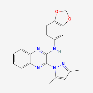 N-(1,3-benzodioxol-5-yl)-3-(3,5-dimethylpyrazol-1-yl)quinoxalin-2-amine