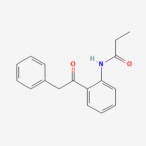 molecular formula C17H17NO2 B11073266 N-[2-(2-phenylacetyl)phenyl]propanamide 