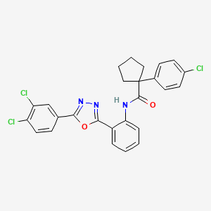 1-(4-chlorophenyl)-N-{2-[5-(3,4-dichlorophenyl)-1,3,4-oxadiazol-2-yl]phenyl}cyclopentanecarboxamide