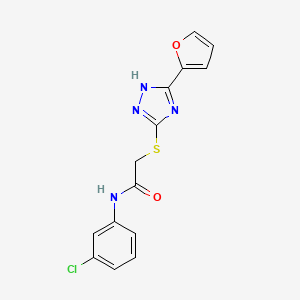 molecular formula C14H11ClN4O2S B11073302 N-(3-chlorophenyl)-2-{[5-(furan-2-yl)-4H-1,2,4-triazol-3-yl]sulfanyl}acetamide 