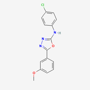 molecular formula C15H12ClN3O2 B11073306 N-(4-chlorophenyl)-5-(3-methoxyphenyl)-1,3,4-oxadiazol-2-amine 