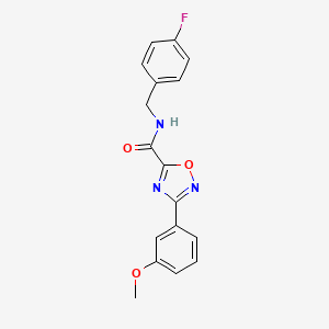 molecular formula C17H14FN3O3 B11073311 N-(4-fluorobenzyl)-3-(3-methoxyphenyl)-1,2,4-oxadiazole-5-carboxamide 