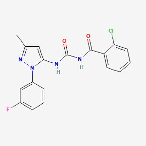 2-chloro-N-{[1-(3-fluorophenyl)-3-methyl-1H-pyrazol-5-yl]carbamoyl}benzamide