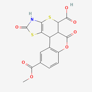 4-methoxycarbonyl-9,15-dioxo-8-oxa-12,16-dithia-14-azatetracyclo[8.7.0.02,7.013,17]heptadeca-2(7),3,5,13(17)-tetraene-11-carboxylic acid