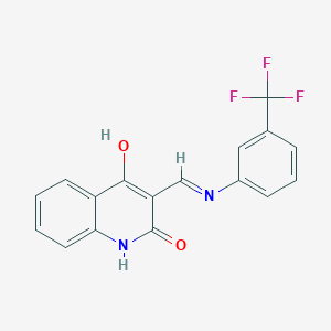 (3Z)-3-({[3-(trifluoromethyl)phenyl]amino}methylidene)quinoline-2,4(1H,3H)-dione