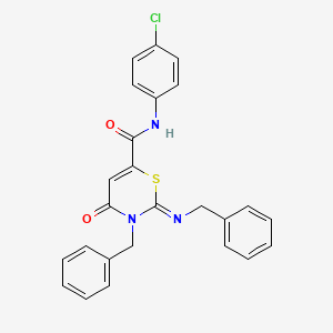 (2Z)-3-benzyl-2-(benzylimino)-N-(4-chlorophenyl)-4-oxo-3,4-dihydro-2H-1,3-thiazine-6-carboxamide