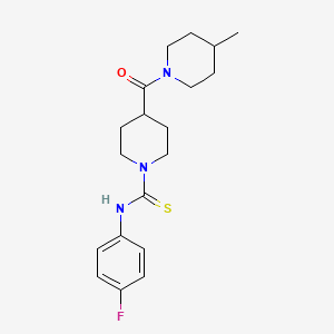 molecular formula C19H26FN3OS B11073392 N-(4-fluorophenyl)-4-[(4-methylpiperidin-1-yl)carbonyl]piperidine-1-carbothioamide 