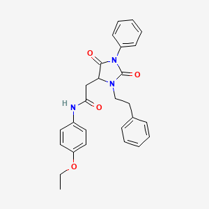 2-[2,5-dioxo-1-phenyl-3-(2-phenylethyl)imidazolidin-4-yl]-N-(4-ethoxyphenyl)acetamide