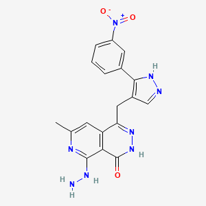 5-hydrazinyl-7-methyl-1-{[3-(3-nitrophenyl)-1H-pyrazol-4-yl]methyl}pyrido[3,4-d]pyridazin-4(3H)-one