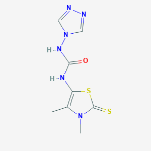 molecular formula C8H10N6OS2 B11073482 1-(3,4-dimethyl-2-thioxo-2,3-dihydro-1,3-thiazol-5-yl)-3-(4H-1,2,4-triazol-4-yl)urea 