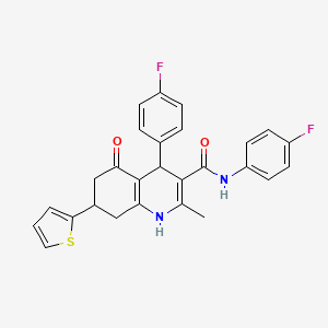 N,4-bis(4-fluorophenyl)-2-methyl-5-oxo-7-(thiophen-2-yl)-1,4,5,6,7,8-hexahydroquinoline-3-carboxamide