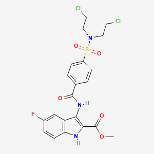 methyl 3-[({4-[bis(2-chloroethyl)sulfamoyl]phenyl}carbonyl)amino]-5-fluoro-1H-indole-2-carboxylate