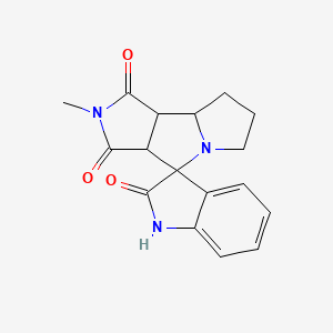 molecular formula C17H17N3O3 B11073562 2'-methyl-3a',6',7',8',8a',8b'-hexahydro-1'H-spiro[indole-3,4'-pyrrolo[3,4-a]pyrrolizine]-1',2,3'(1H,2'H)-trione 