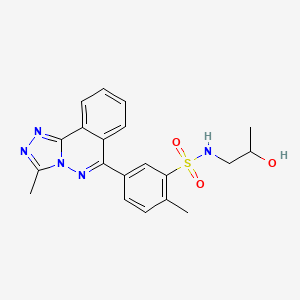 molecular formula C20H21N5O3S B11073571 N-(2-hydroxypropyl)-2-methyl-5-(3-methyl[1,2,4]triazolo[3,4-a]phthalazin-6-yl)benzenesulfonamide 