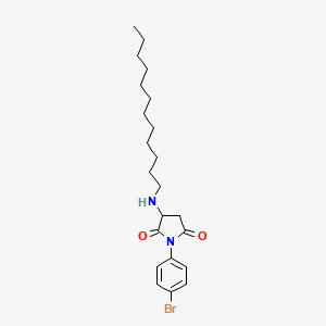 molecular formula C22H33BrN2O2 B11073572 1-(4-Bromophenyl)-3-(dodecylamino)pyrrolidine-2,5-dione 