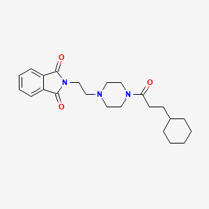 molecular formula C23H31N3O3 B11073578 2-{2-[4-(3-cyclohexylpropanoyl)piperazin-1-yl]ethyl}-1H-isoindole-1,3(2H)-dione 