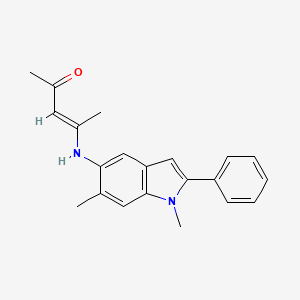 3-Penten-2-one, 4-[(1,6-dimethyl-2-phenyl-1H-indol-5-yl)amino]-