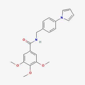 molecular formula C21H22N2O4 B11073616 3,4,5-trimethoxy-N-[4-(1H-pyrrol-1-yl)benzyl]benzamide 