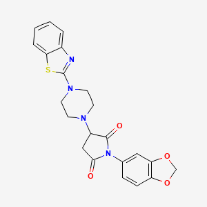 1-(1,3-Benzodioxol-5-yl)-3-[4-(1,3-benzothiazol-2-yl)piperazin-1-yl]pyrrolidine-2,5-dione