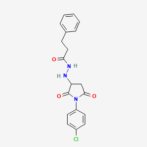 N'-[1-(4-chlorophenyl)-2,5-dioxopyrrolidin-3-yl]-3-phenylpropanehydrazide