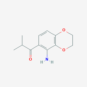 molecular formula C12H15NO3 B11073688 1-(5-Amino-2,3-dihydro-1,4-benzodioxin-6-yl)-2-methylpropan-1-one 