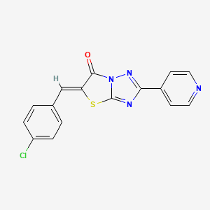 molecular formula C16H9ClN4OS B11073690 (5Z)-5-(4-chlorobenzylidene)-2-(pyridin-4-yl)[1,3]thiazolo[3,2-b][1,2,4]triazol-6(5H)-one 