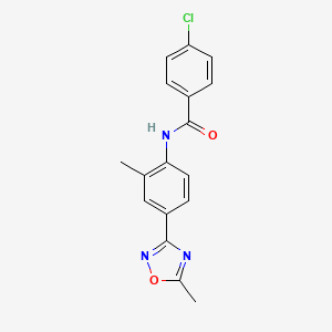 4-chloro-N-[2-methyl-4-(5-methyl-1,2,4-oxadiazol-3-yl)phenyl]benzamide