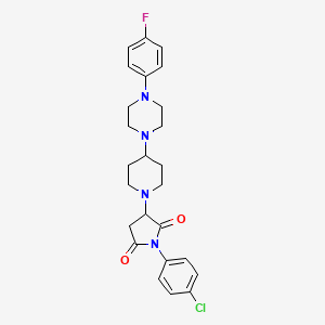 1-(4-Chlorophenyl)-3-{4-[4-(4-fluorophenyl)piperazin-1-yl]piperidin-1-yl}pyrrolidine-2,5-dione