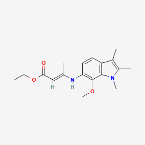 molecular formula C18H24N2O3 B11073764 ethyl (2E)-3-[(7-methoxy-1,2,3-trimethyl-1H-indol-6-yl)amino]but-2-enoate 