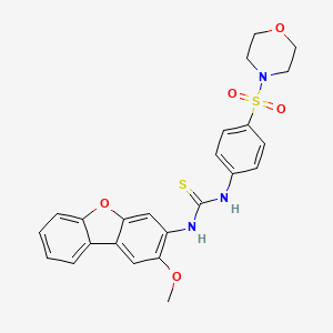 molecular formula C24H23N3O5S2 B11073767 N-(2-Methoxydibenzo[B,D]furan-3-YL)-N'-[4-(morpholinosulfonyl)phenyl]thiourea 