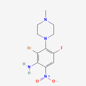 molecular formula C11H14BrFN4O2 B11073776 2-Bromo-4-fluoro-3-(4-methylpiperazin-1-yl)-6-nitroaniline 