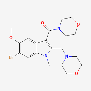 molecular formula C20H26BrN3O4 B11073783 [6-bromo-5-methoxy-1-methyl-2-(morpholin-4-ylmethyl)-1H-indol-3-yl](morpholin-4-yl)methanone 