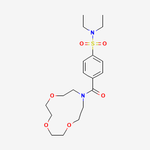 molecular formula C19H30N2O6S B11073806 N,N-diethyl-4-(1,4,7-trioxa-10-azacyclododecane-10-carbonyl)benzenesulfonamide 