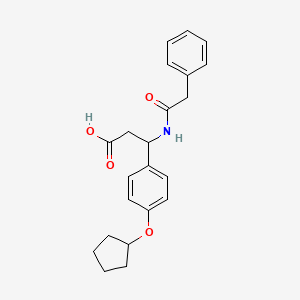 molecular formula C22H25NO4 B11073810 3-[4-(Cyclopentyloxy)phenyl]-3-[(phenylacetyl)amino]propanoic acid 