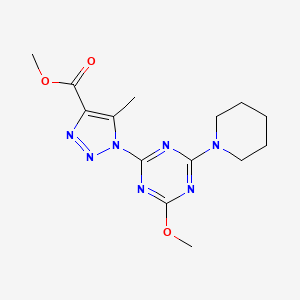 methyl 1-[4-methoxy-6-(piperidin-1-yl)-1,3,5-triazin-2-yl]-5-methyl-1H-1,2,3-triazole-4-carboxylate