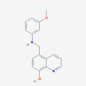 molecular formula C17H16N2O2 B11073838 5-[(3-Methoxyanilino)methyl]quinolin-8-ol 