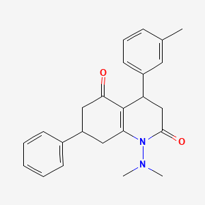 1-(dimethylamino)-4-(3-methylphenyl)-7-phenyl-4,6,7,8-tetrahydroquinoline-2,5(1H,3H)-dione