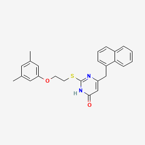 molecular formula C25H24N2O2S B11073855 2-{[2-(3,5-dimethylphenoxy)ethyl]sulfanyl}-6-(naphthalen-1-ylmethyl)pyrimidin-4(3H)-one 