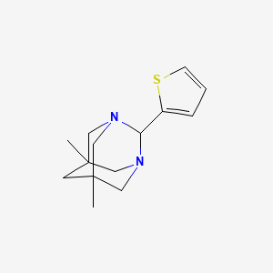 molecular formula C14H20N2S B11073867 5,7-Dimethyl-2-(2-thienyl)-1,3-diazatricyclo[3.3.1.13,7]decane CAS No. 577762-09-5