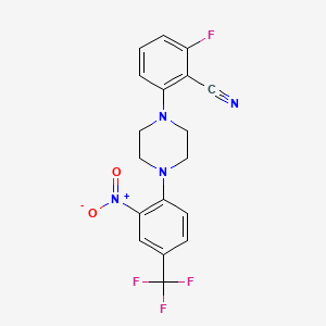 2-Fluoro-6-{4-[2-nitro-4-(trifluoromethyl)phenyl]piperazin-1-yl}benzonitrile