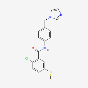 molecular formula C18H16ClN3OS B11073885 2-chloro-N-[4-(1H-imidazol-1-ylmethyl)phenyl]-5-(methylsulfanyl)benzamide 