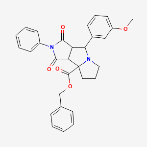 molecular formula C30H28N2O5 B11073927 benzyl 4-(3-methoxyphenyl)-1,3-dioxo-2-phenyloctahydropyrrolo[3,4-a]pyrrolizine-8a(6H)-carboxylate 