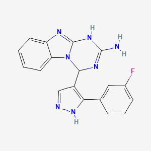 4-[3-(3-fluorophenyl)-1H-pyrazol-4-yl]-3,4-dihydro[1,3,5]triazino[1,2-a]benzimidazol-2-amine