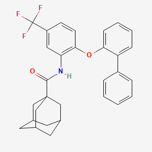 molecular formula C30H28F3NO2 B11073958 N-[2-(biphenyl-2-yloxy)-5-(trifluoromethyl)phenyl]adamantane-1-carboxamide 