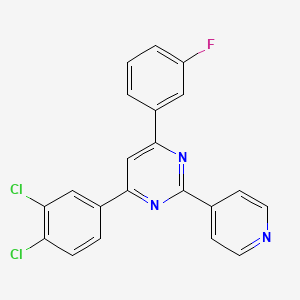 4-(3,4-Dichlorophenyl)-6-(3-fluorophenyl)-2-(pyridin-4-yl)pyrimidine